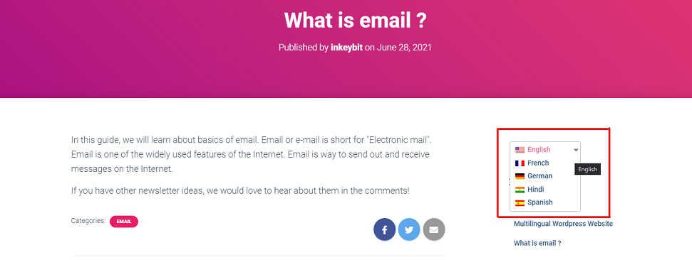 Language Switcher Language Switcher