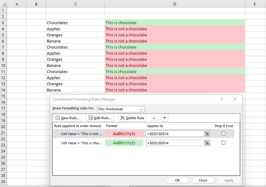 Conditional Formatting